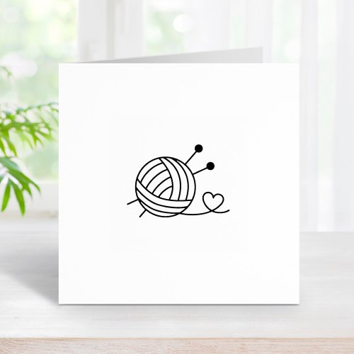 Ball of Knitting Yarn Loyalty Get One Free 1x1 Rubber Stamp