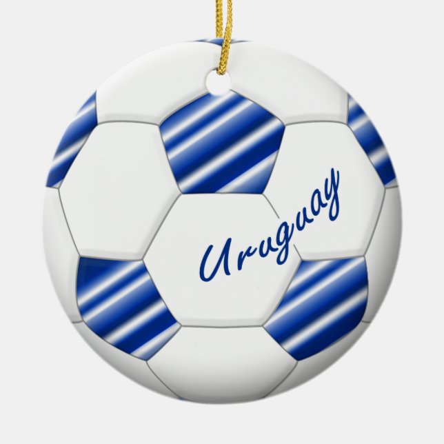 Ball of URUGUAY SOCCER national team 2014 Ceramic Ornament (Front)