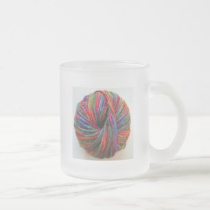 Ball of Yarn Frosted Glass Coffee Mug