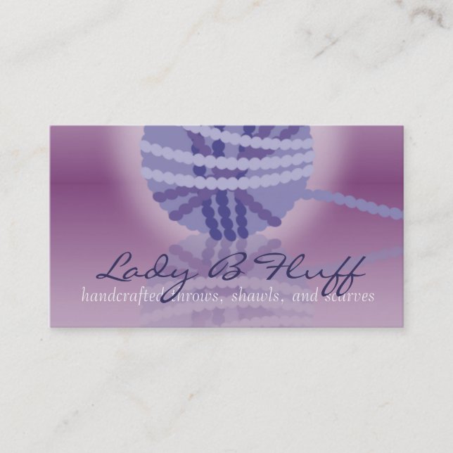 ball of yarn mirror reflection knitting crochet business card (Front)