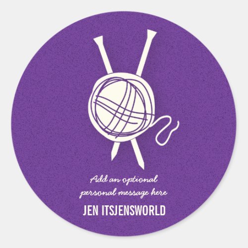 Ball of Yarn Personalized Knitting Sticker