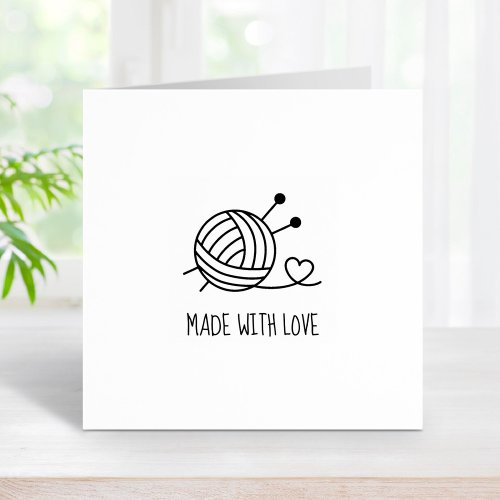 Ball of Yarn with Knitting Needles 1x1 Rubber Stamp