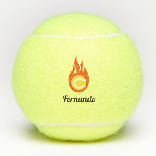 Ball on Fire Flame Modern Trendy Cool His Name Fun