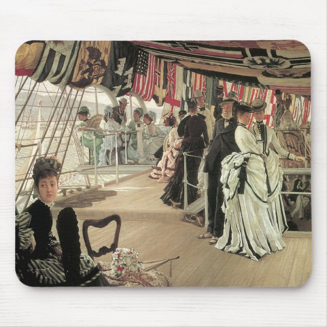 Ball on Shipboard by James Tissot, Victorian Art Mouse Pad (Front)