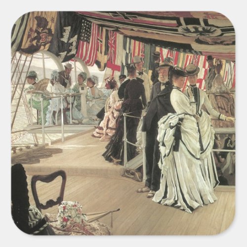 Ball on Shipboard by James Tissot Victorian Art Square Sticker