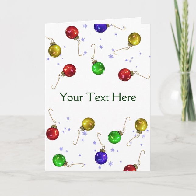 Ball Ornaments Customizable Holiday Card (Front)