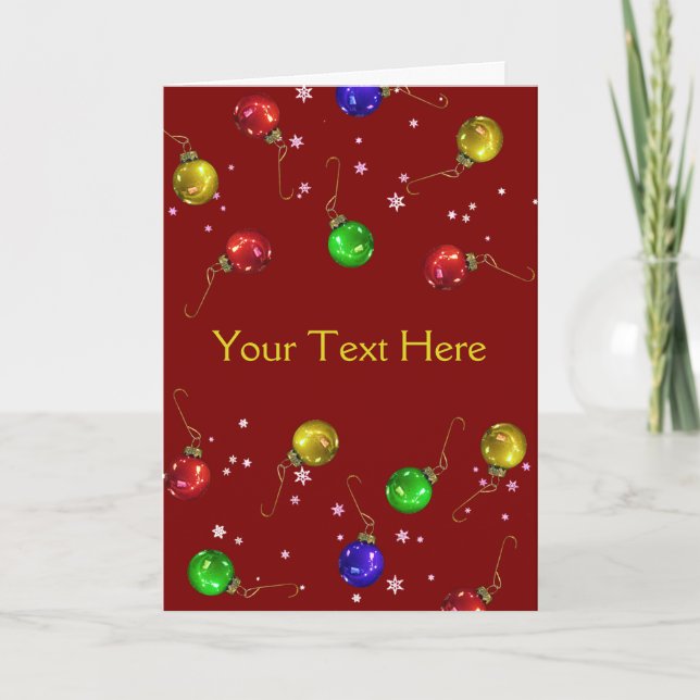 Ball Ornaments Customizable Holiday Card (Front)