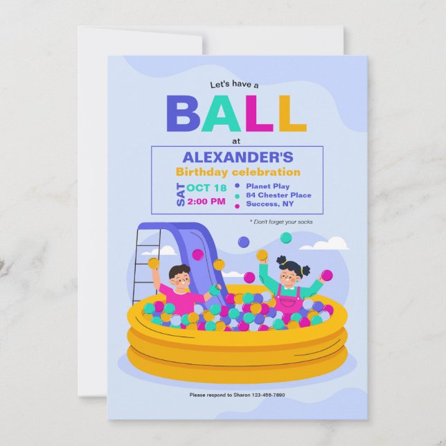 Ball Pit Party Invitation (Front)
