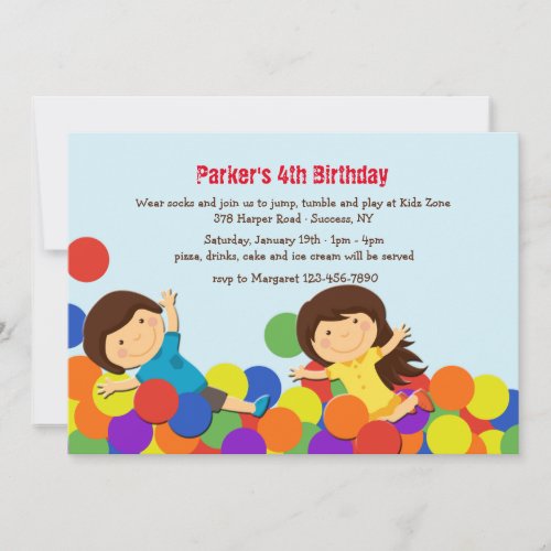 Ball Pit Party Invitation