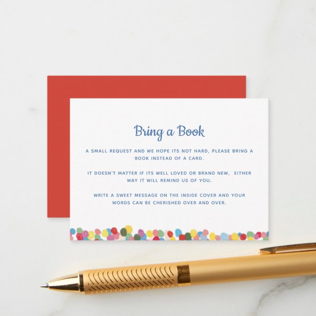 Ball Pit Themed Bring a Book Party Insert (Front/Back In Situ)