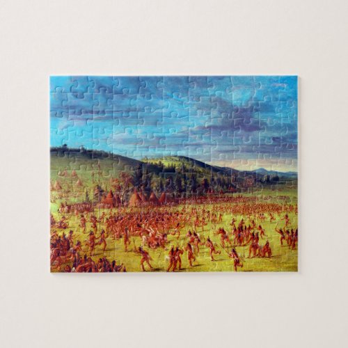 Ball Play of the Choctaw Ball Up George Catlin Jigsaw Puzzle