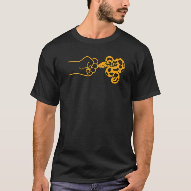 Ball Python and hand  3 T-Shirt (Front)