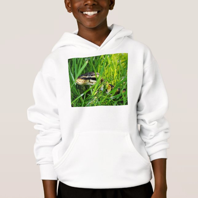 ball python in grass.png hoodie (Front)