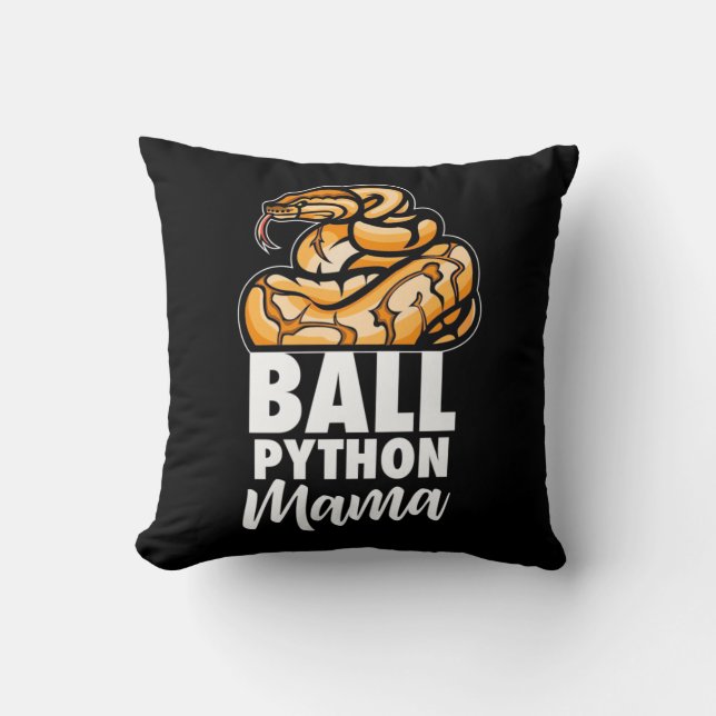 Ball Python Mama Throw Pillow (Front)