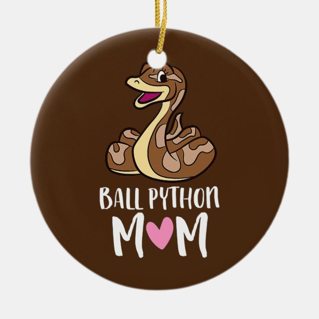 Ball Python Mom Snake Ball Python  Ceramic Ornament (Front)