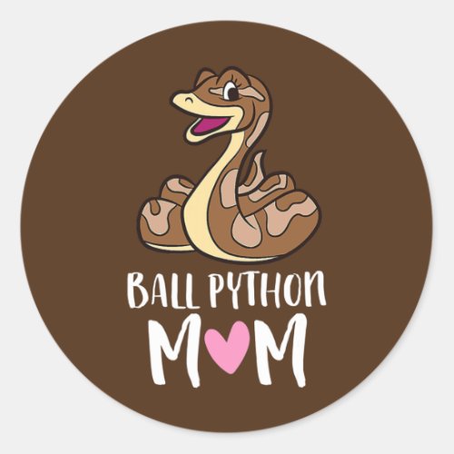 Ball Python Mom Snake Ball Python  Classic Round Sticker