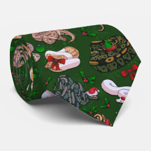 Ball Python Morph Holiday Green Neck Tie