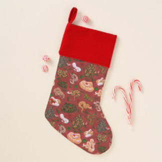 Ball Python Morph Holiday Red Christmas Stocking