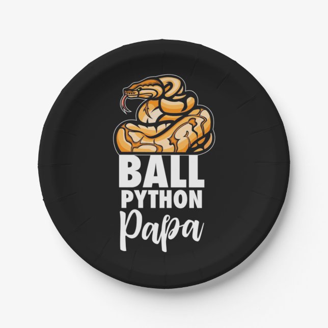 Ball Python Papa Paper Plates (Front)