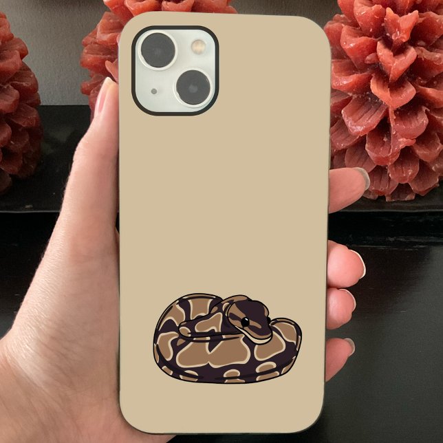 Ball Python Snake, Brown and Tan Illustrated Iphone Case (Creator Uploaded)