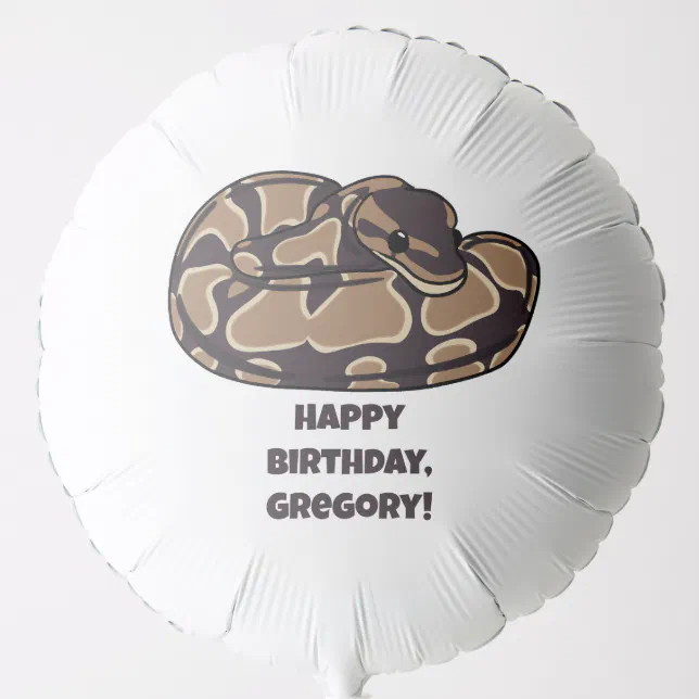 Ball Python Snake, Brown and Tan Personalized Balloon | Zazzle