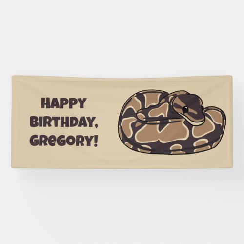 Ball Python Snake Brown and Tan Personalized Banner