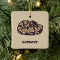 Ball Python Snake, Brown and Tan Personalized