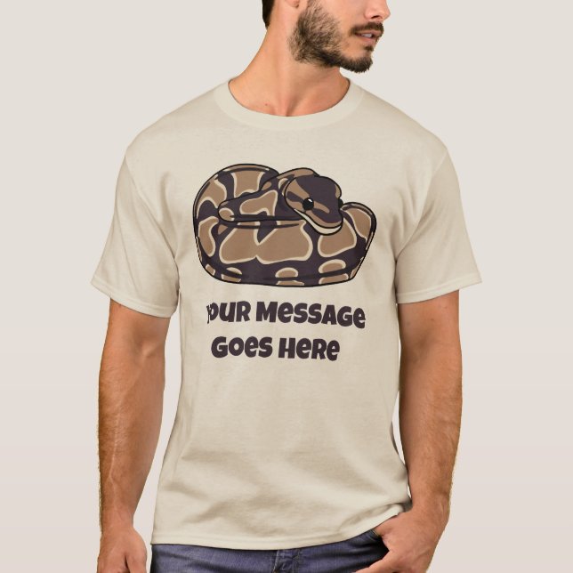 Ball Python Snake, Brown and Tan Personalized T-Shirt (Front)