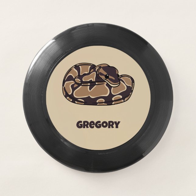 Ball Python Snake, Brown and Tan Personalized Wham-O Frisbee (Front)
