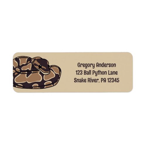 Ball Python Snake Brown and Tan Return Address Label