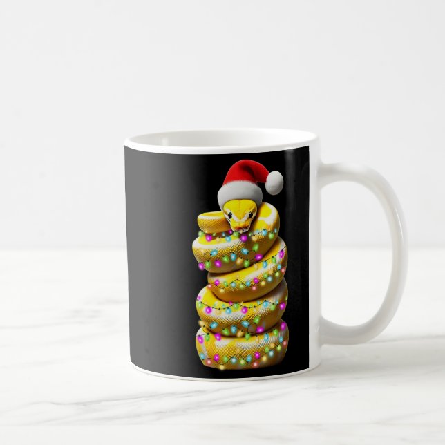 Ball Python Snake Christmas Hat Xmas  Coffee Mug (Right)