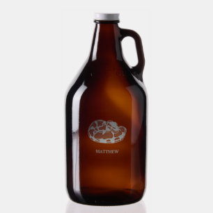 Ball Python Snake Graphic Personalized Growler