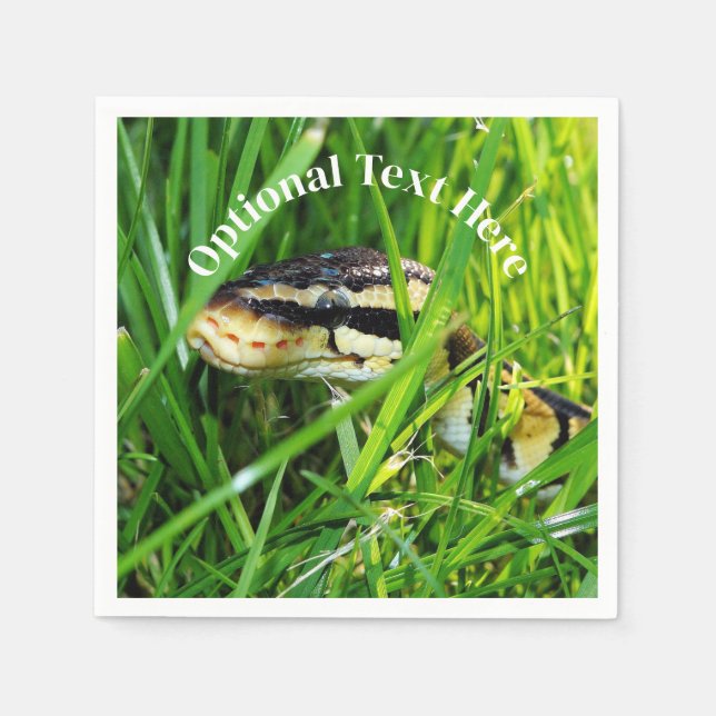 Ball Python Snake in the Grass Napkins (Front)