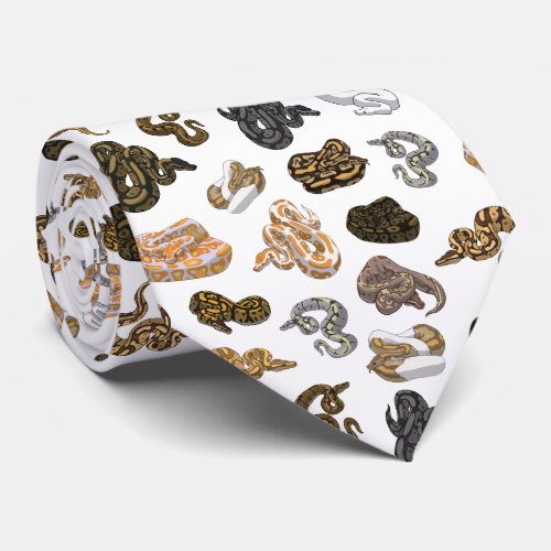 Ball Python Snake Morph Pattern Neck Tie