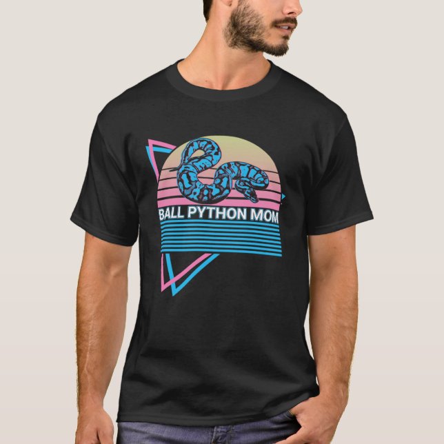 Ball Python Snake Retro Ball Python Mom T-Shirt (Front)