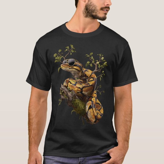 Ball Python Sunglasses Reptile Keeper Snake Owner T-Shirt (Front)