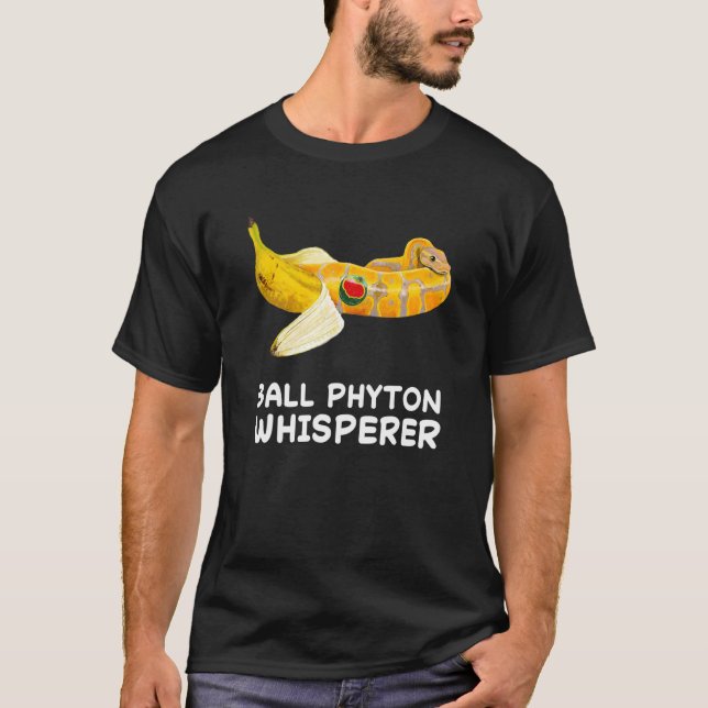 Ball Python Whisperer Snake Reptile Herpetologist  T-Shirt (Front)