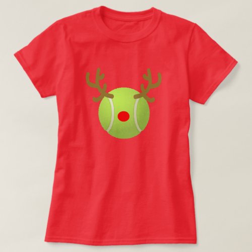 ball reindeer tennis T_Shirt Funny Christmas Gift