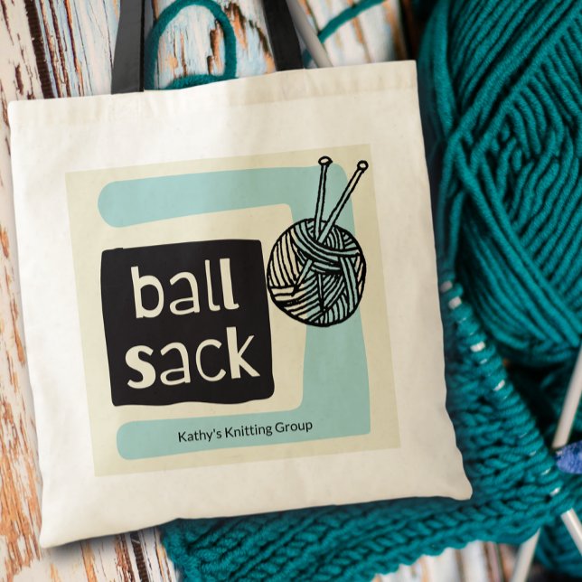 Ball Sack Knitting Lovers Group Tote Bag (Creator Uploaded)