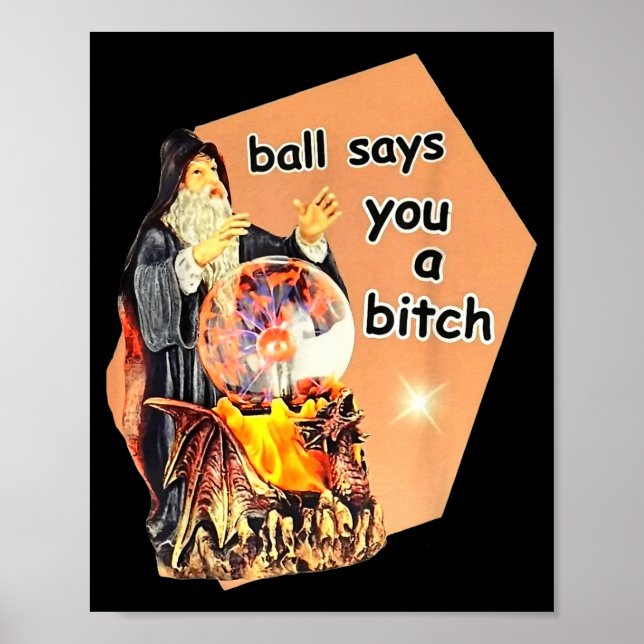 Ball Says You A Btch Meme  Poster (Front)