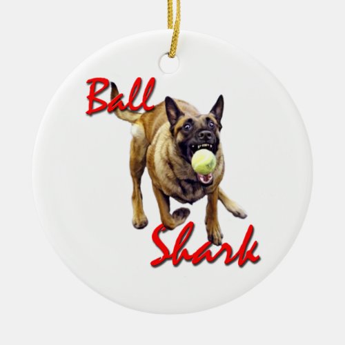 Ball Shark Belgian Malinois ornament