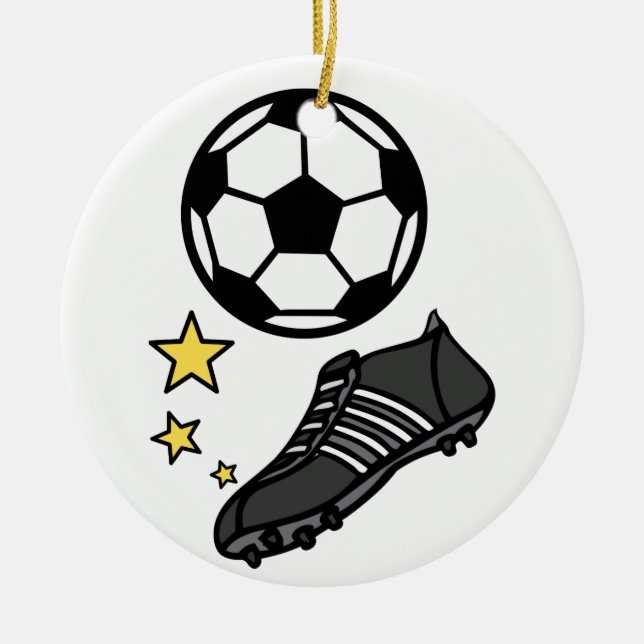 Ball  & Shoes Ceramic Ornament (Front)