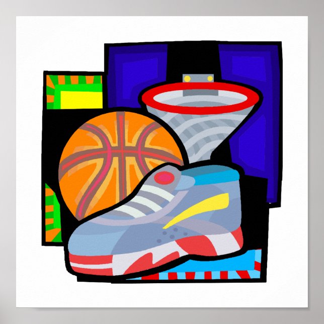 Ball sneakers hoop poster (Front)