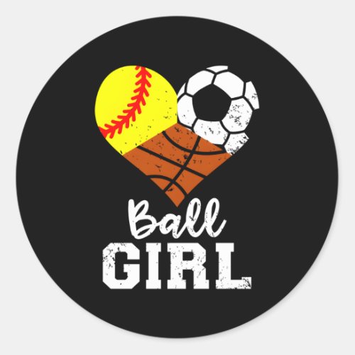Ball Softball Soccer Basketball Classic Round Sticker