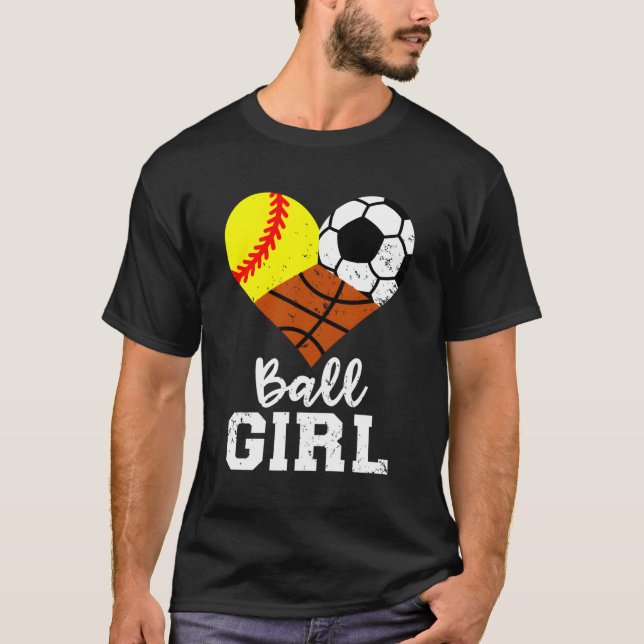 Ball Softball Soccer Basketball T-Shirt (Front)