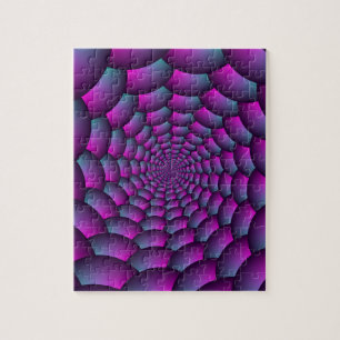 Ball Spiral in Pink Blue and Purple Jigsaw Puzzle