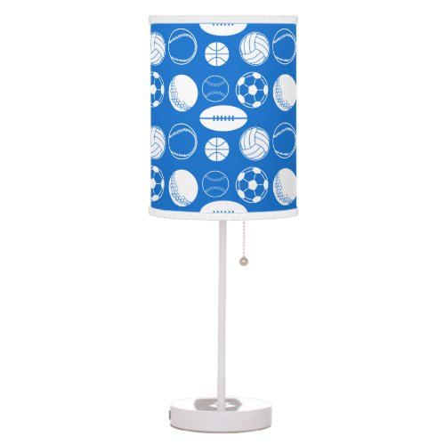 Ball sport pattern white  Choose background color Table Lamp