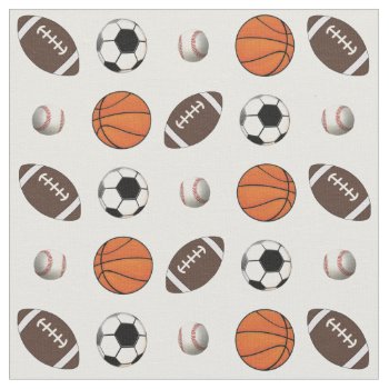 Ball Sports Football Baseball Basketball Soccer Fabric by tjssportsmania at Zazzle