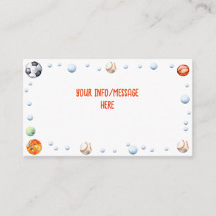 Ball sports kids birthday enclosure card