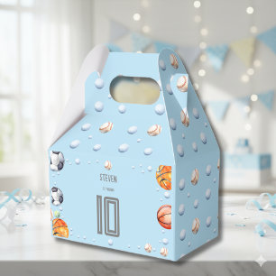 Ball sports kids birthday favor boxes
